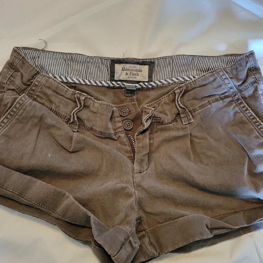 Brown denim shorts